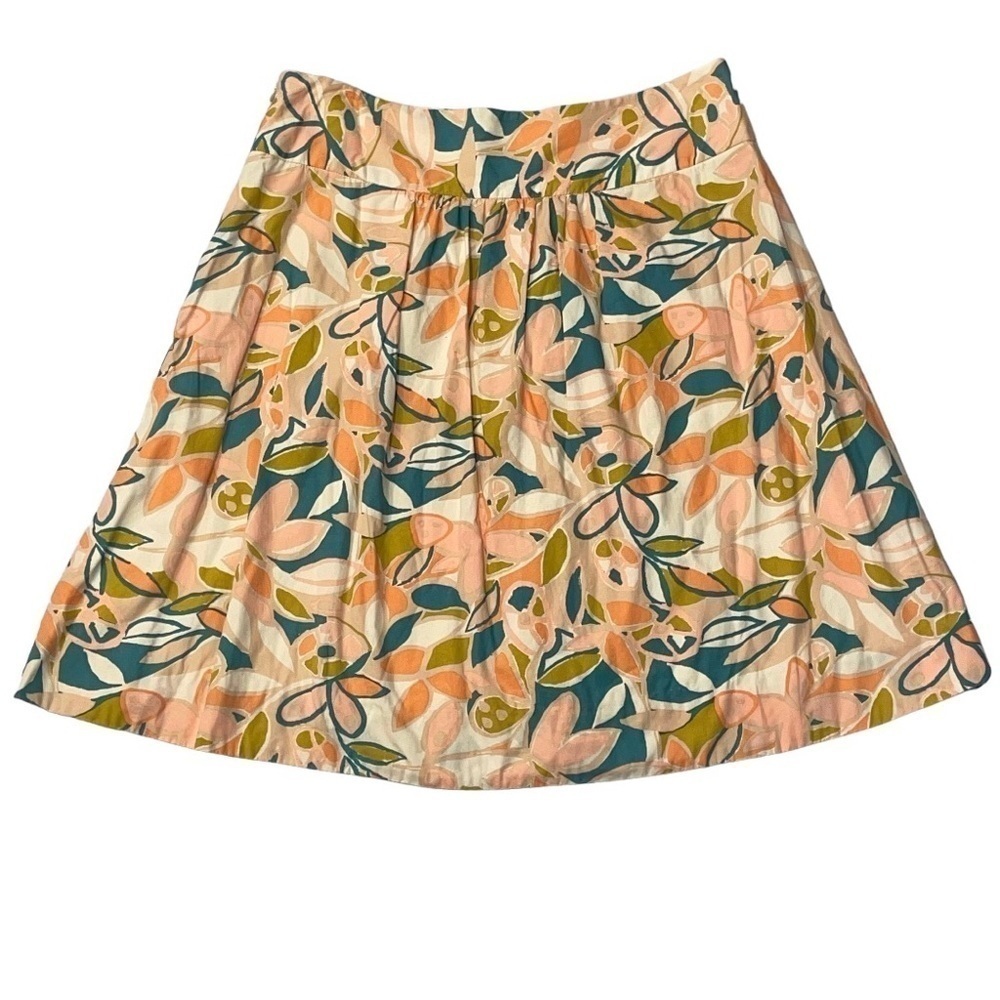 Vintage J.Crew Floral Drop-Waist Skirt Pink Peach Teal Size 4